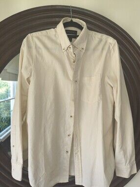 Banana Republic Cream Corduroy Shirt Medium Slim Euc